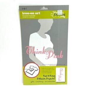 S.E.I. Iron On Art - Expecting Pregnancy Maternity - Think Pink NEW